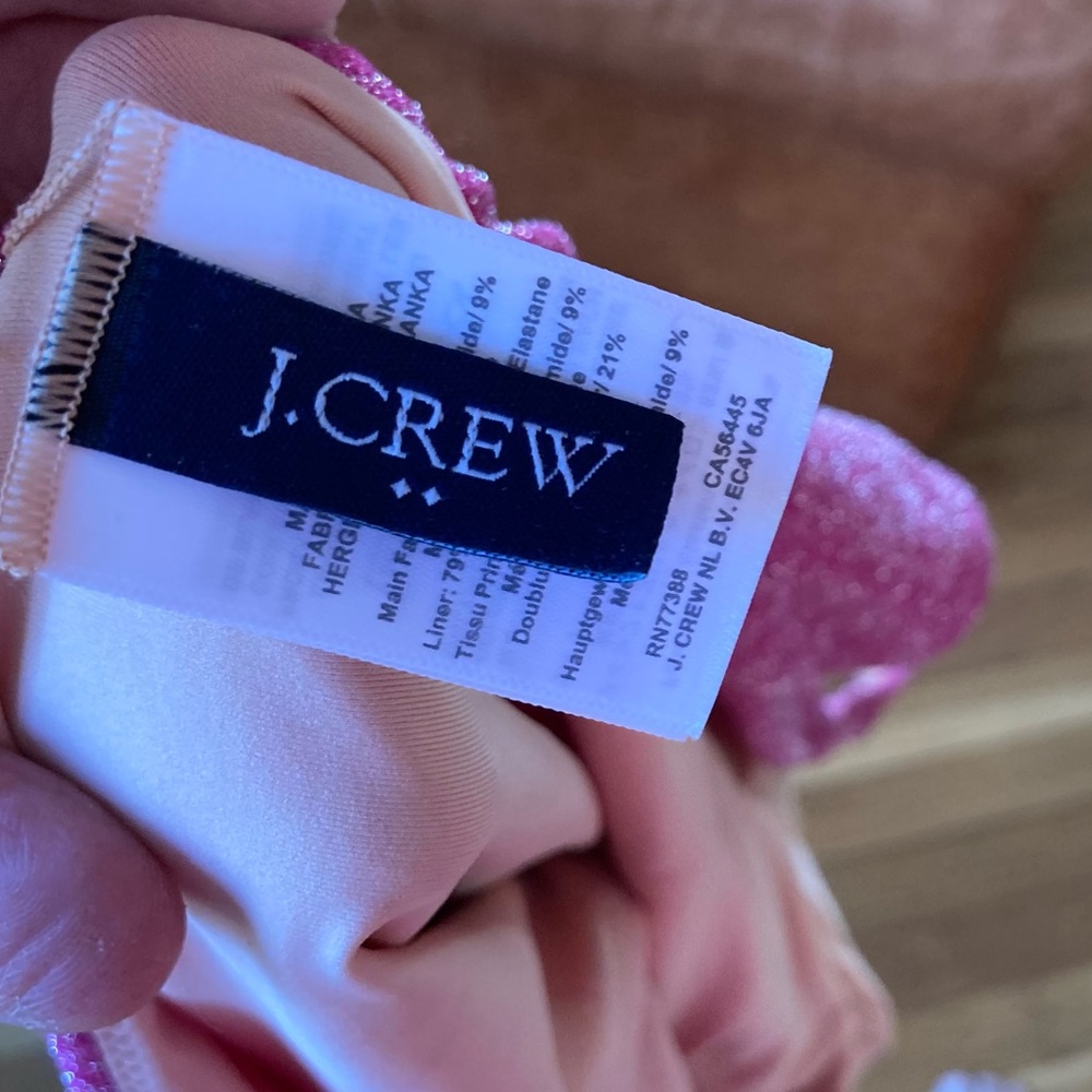 J. Crew Glitter Pink Halter One-Piece - Picture 4 of 6
